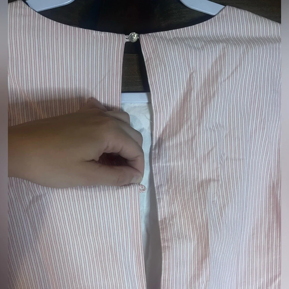 Zara Blogger Favorite Striped Skort Romper Mini Dress with Long Bell Sleeves - Picture 14 of 16